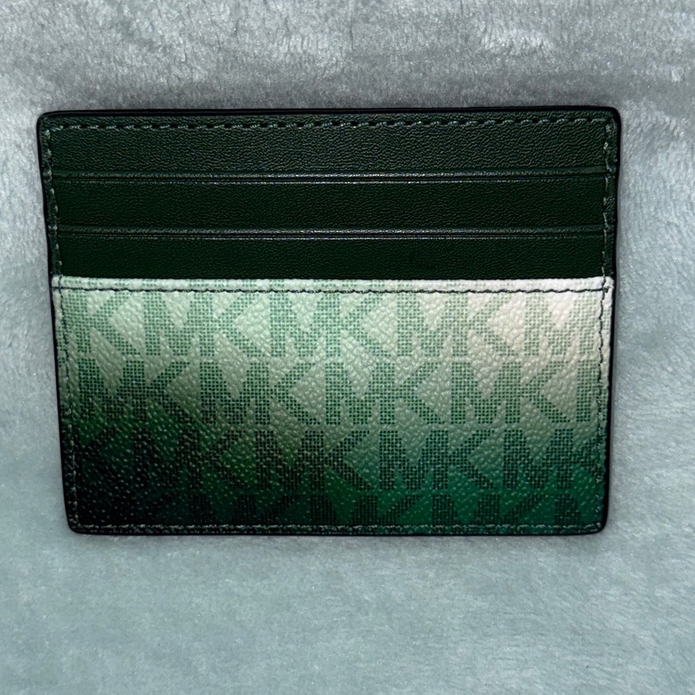 Michael Kors Dark Green Gradient Card Holder - Picture 2 of 10